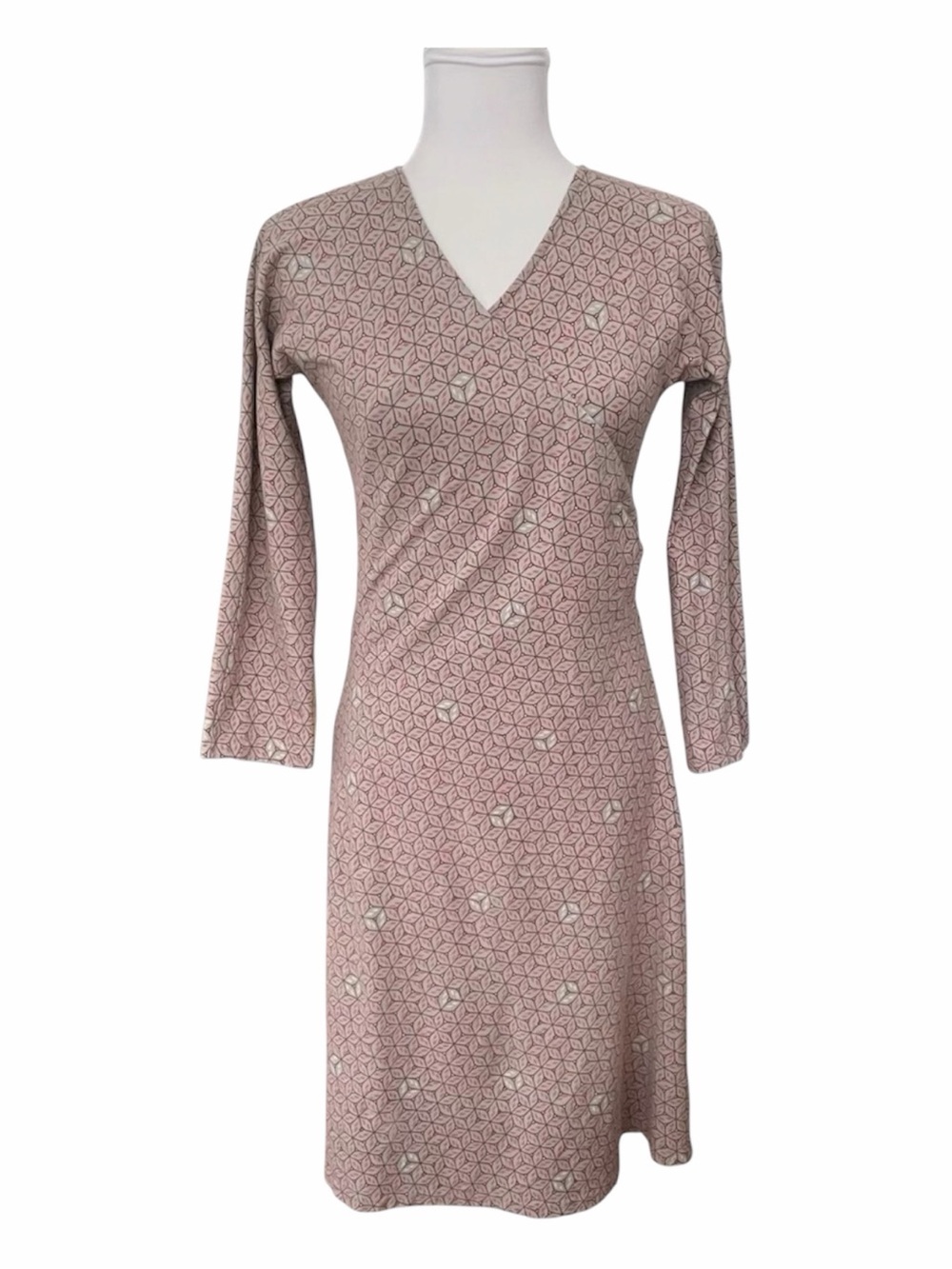 Patagonia Women's Small Bay Laurel Wrap Dress Celestials Nickel Organic Cotton